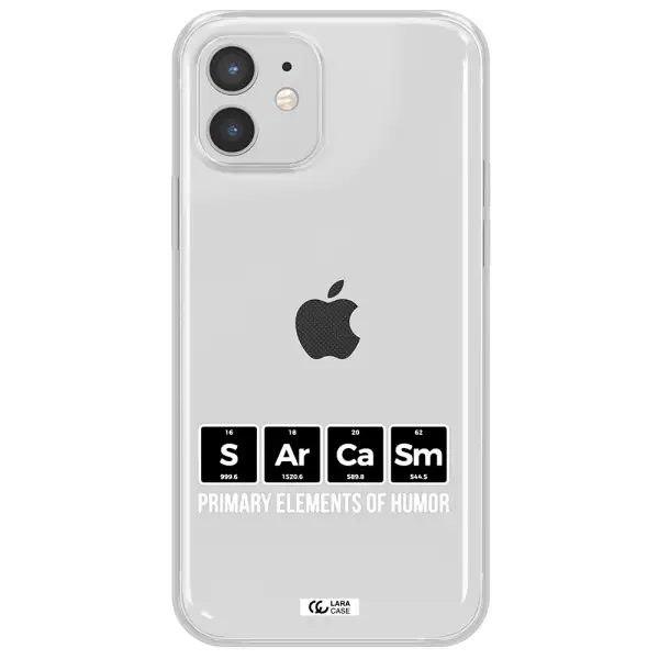 a group of black square letters with white text Apple iPhone 12 Clear TPU Case