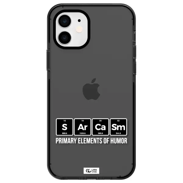 a group of black square letters with white text Apple iPhone 12 impact Smoke Black Case