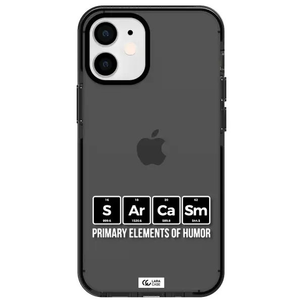 a group of black square letters with white text Apple iPhone 12 mini impact Smoke Black Case