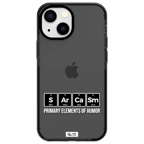 a group of black square letters with white text Apple iPhone 13 mini impact Smoke Black Case