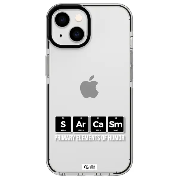 a group of black square letters with white text Apple iPhone 14 impact black border Case