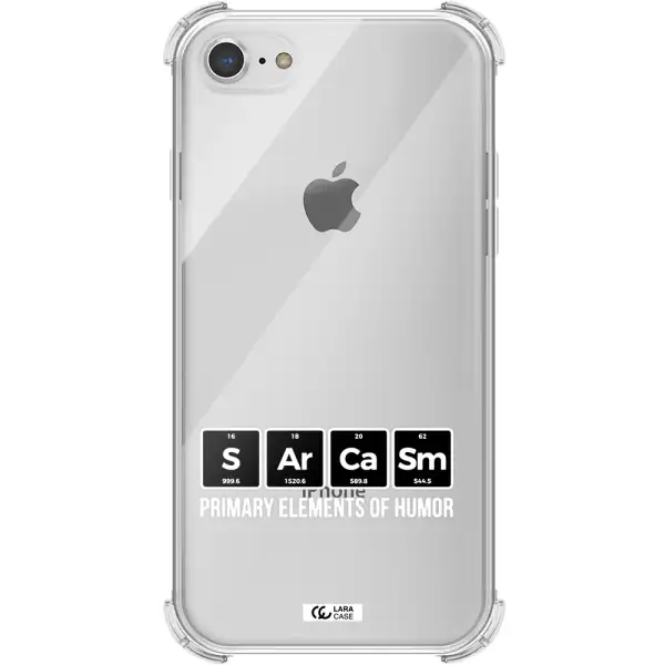 a group of black square letters with white text Apple iPhone 7 Clear PC Case