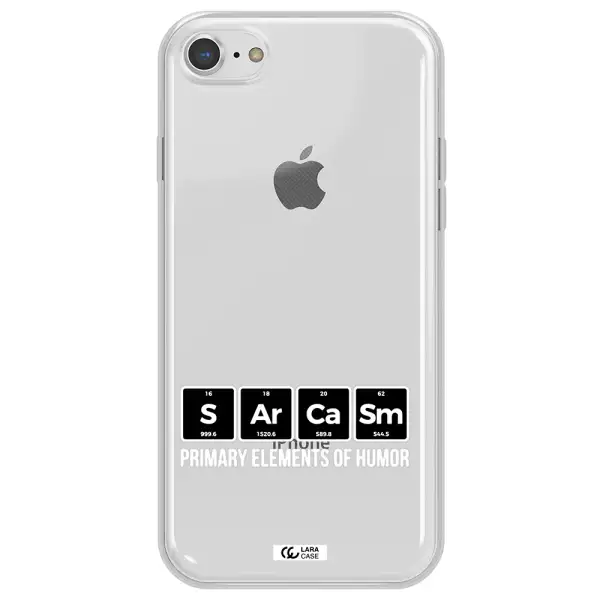 a group of black square letters with white text Apple iPhone 8 Clear TPU Case