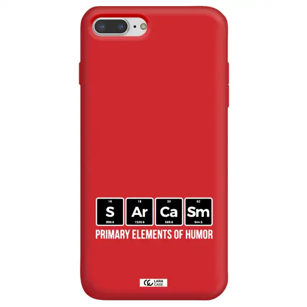 a group of black square letters with white text Apple iPhone 8 plus Silicone Imperial Red Case
