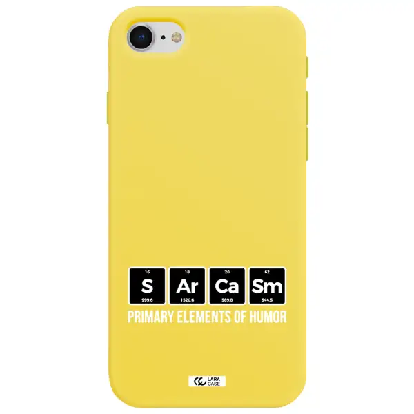 a group of black square letters with white text Apple iPhone se 2020 Silicone canary yellow Case