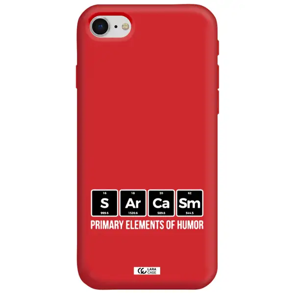 a group of black square letters with white text Apple iPhone se 2020 Silicone Imperial Red Case