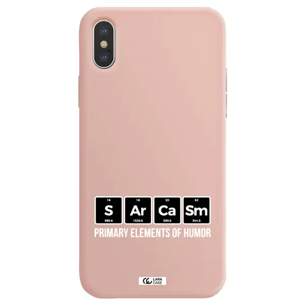 a group of black square letters with white text Apple iPhone X Silicone pastel pink Case