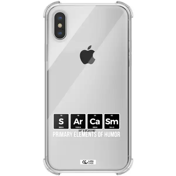 a group of black square letters with white text Apple iPhone XS Clear PC Case