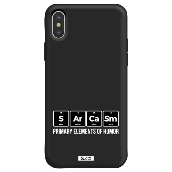 a group of black square letters with white text Apple iPhone XS Silicone black Case