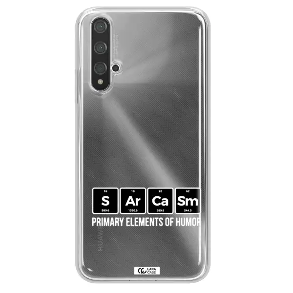 a group of black square letters with white text Huawei Nova 5t Clear TPU Case