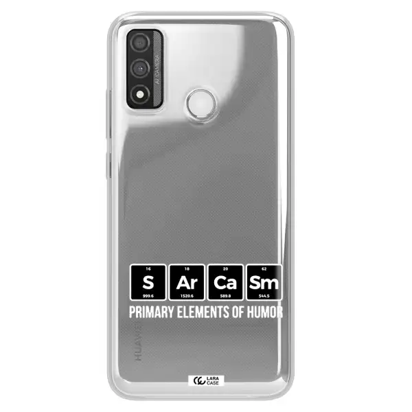 a group of black square letters with white text Huawei P Smart 2020 Clear TPU Case