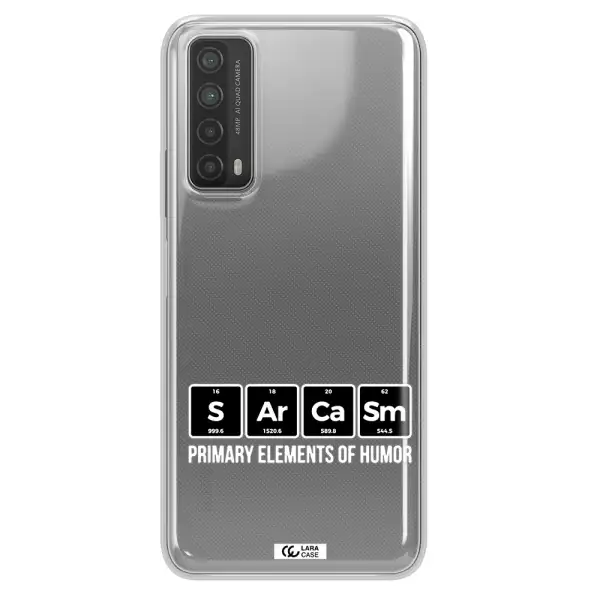 a group of black square letters with white text Huawei P Smart 2021 Clear TPU Case