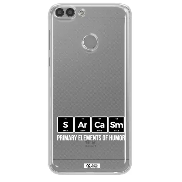 a group of black square letters with white text Huawei P Smart Clear TPU Case