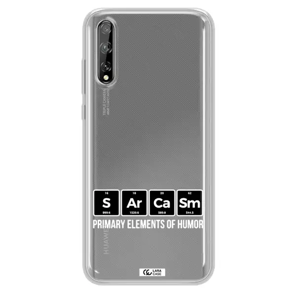 a group of black square letters with white text Huawei P Smart S Clear TPU Case