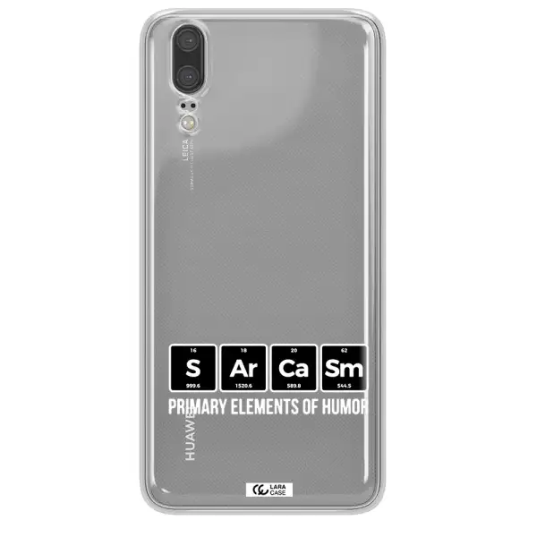 a group of black square letters with white text Huawei P20 Clear TPU Case