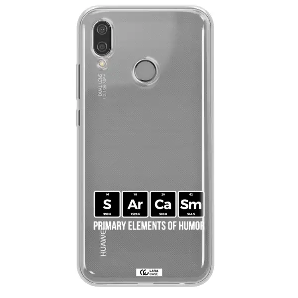a group of black square letters with white text Huawei P20 Lite Clear TPU Case