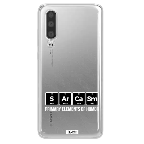 a group of black square letters with white text Huawei P30 Clear TPU Case