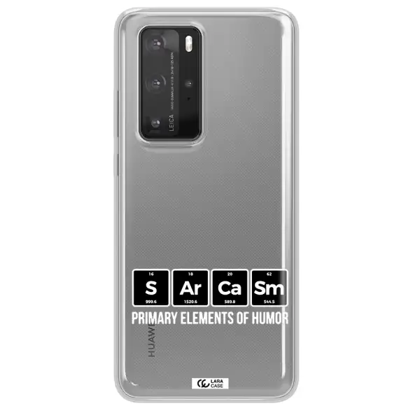 a group of black square letters with white text Huawei P40 Pro Clear TPU Case