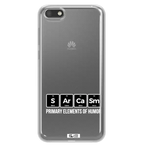 a group of black square letters with white text Huawei Y5 2018 Clear TPU Case