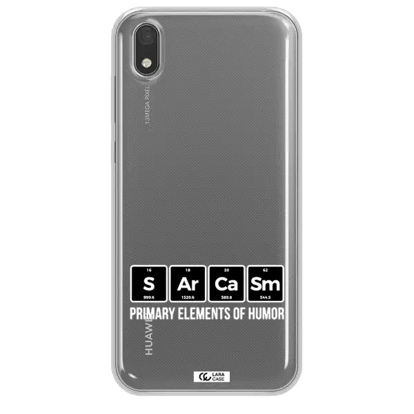a group of black square letters with white text Huawei Y5 2019 Clear TPU Case