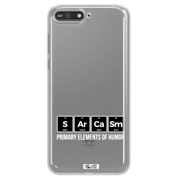 a group of black square letters with white text Huawei Y6 2018 Clear TPU Case