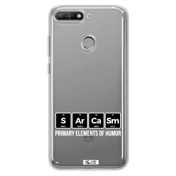 a group of black square letters with white text Huawei Y6 Prime 2018 Clear TPU Case