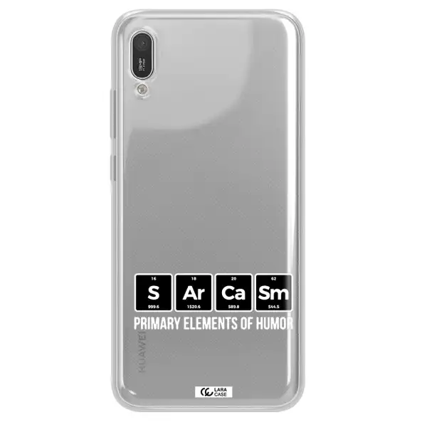 a group of black square letters with white text Huawei Y6 Pro 2019 Clear TPU Case