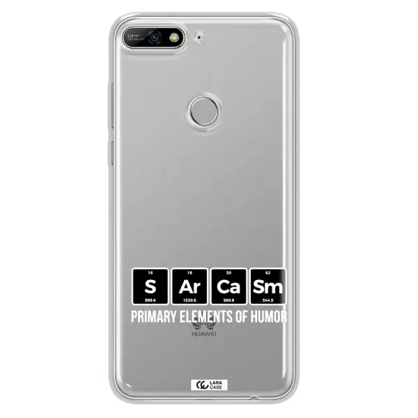 a group of black square letters with white text Huawei Y7 2018 Clear TPU Case