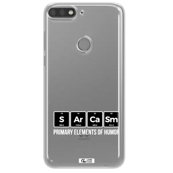 a group of black square letters with white text Huawei Y7 Prime 2018 Clear TPU Case