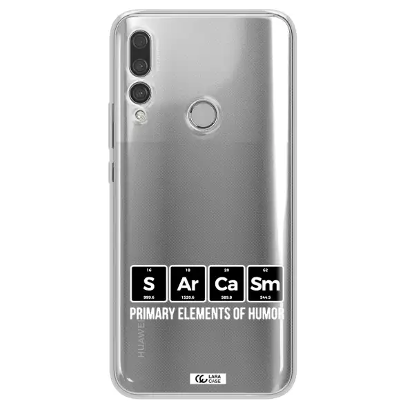 a group of black square letters with white text Huawei Y9 Prime 2019 Clear TPU Case