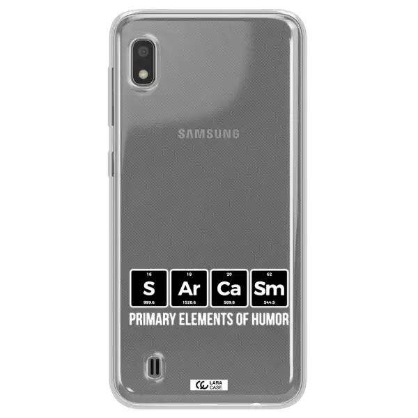 a group of black square letters with white text Samsung A10 Clear TPU Case
