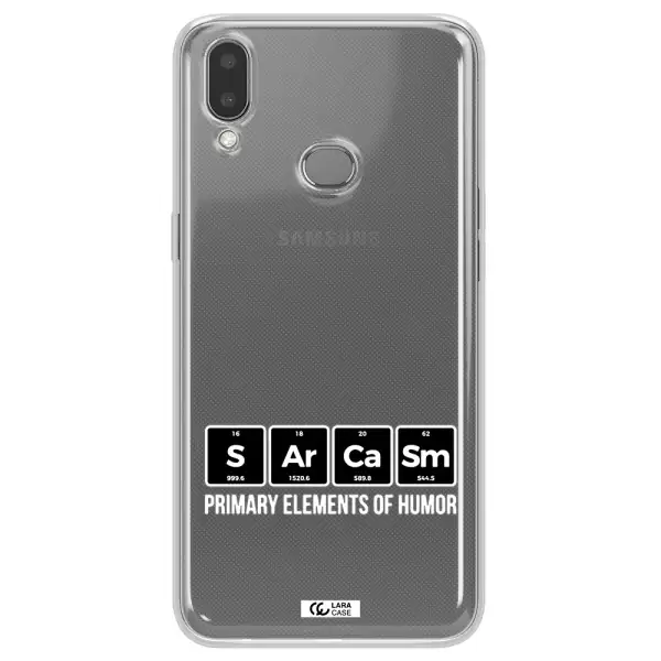 a group of black square letters with white text Samsung A10S Clear TPU Case
