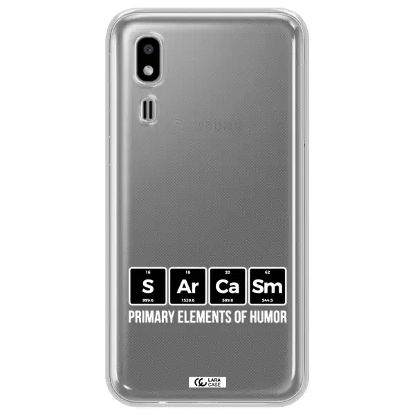 a group of black square letters with white text Samsung A2 Core Clear TPU Case