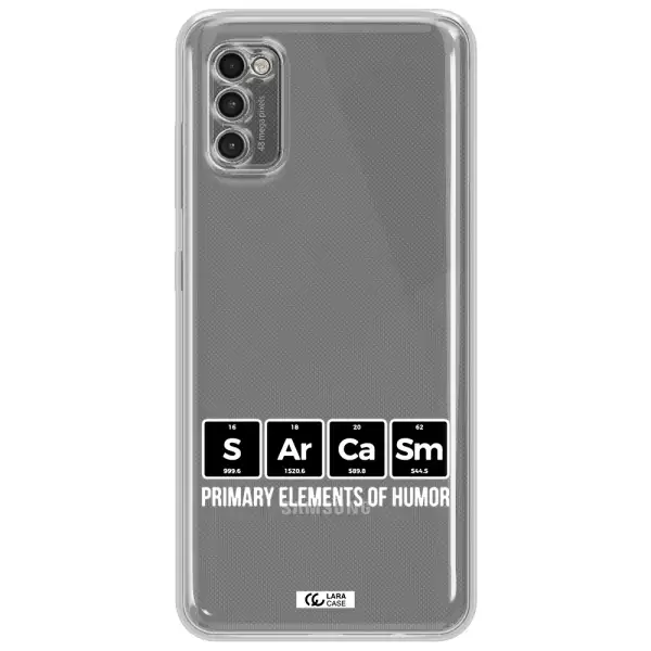 A Group Of Black Square Letters With White Text Samsung A41 Clear Tpu Case