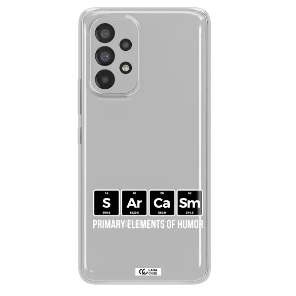 a group of black square letters with white text Samsung A53 Clear TPU Case