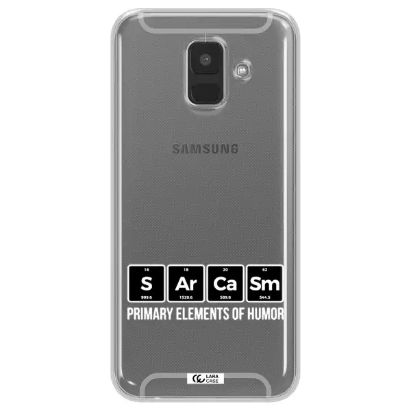 a group of black square letters with white text Samsung A6 Clear TPU Case