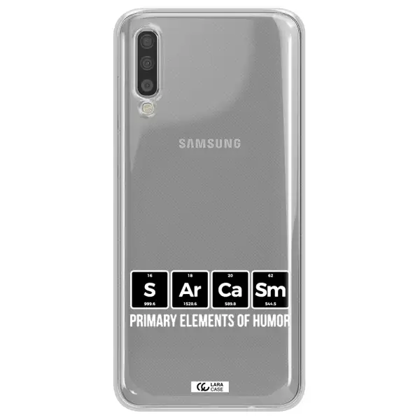 A Group Of Black Square Letters With White Text Samsung A70S Clear Tpu Case