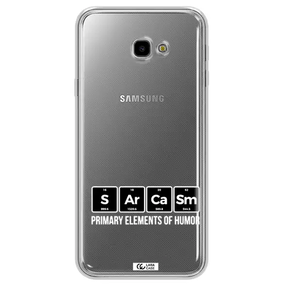 a group of black square letters with white text Samsung J4 Plus Clear TPU Case