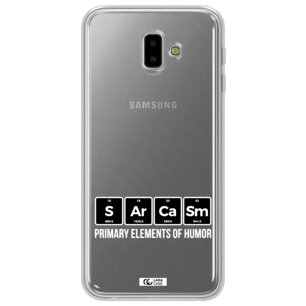 a group of black square letters with white text Samsung J6 Plus Clear TPU Case