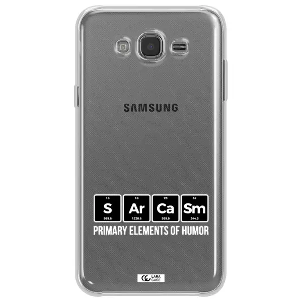 a group of black square letters with white text Samsung J7 2015 Clear TPU Case