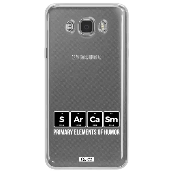 a group of black square letters with white text Samsung J7 2016 Clear TPU Case