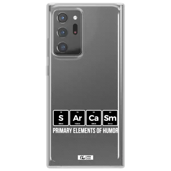 a group of black square letters with white text Samsung Note 20 Ultra Clear TPU Case