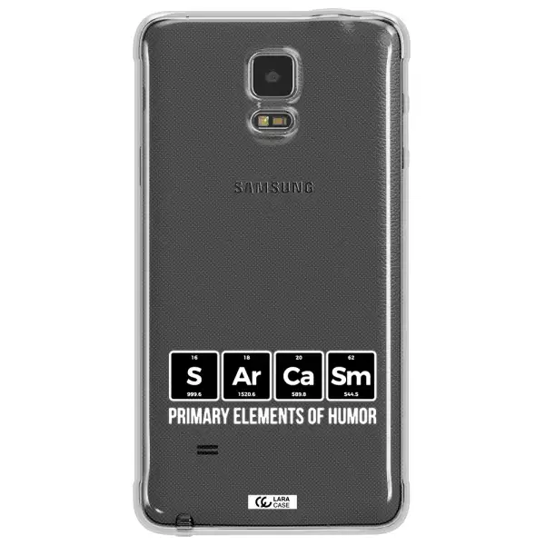 a group of black square letters with white text Samsung Note 4 Clear TPU Case