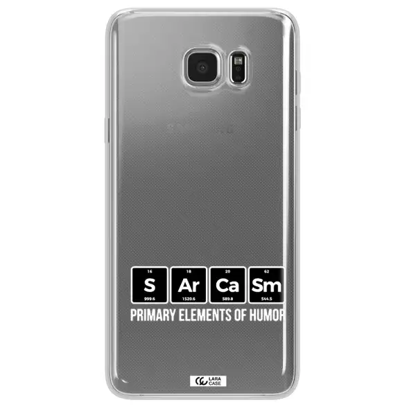 a group of black square letters with white text Samsung Note 5 Clear TPU Case