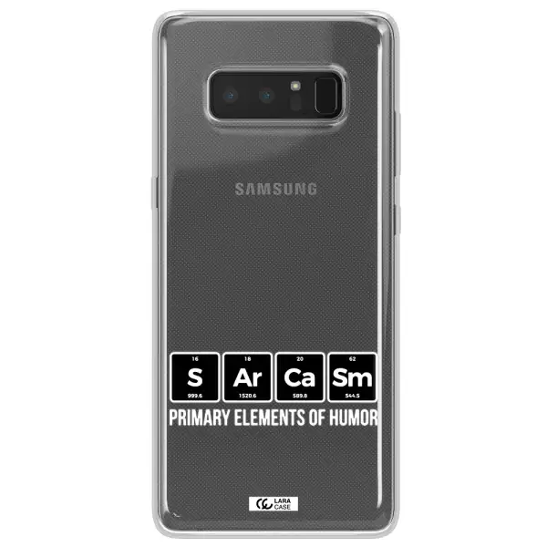 a group of black square letters with white text Samsung Note 8 Clear TPU Case