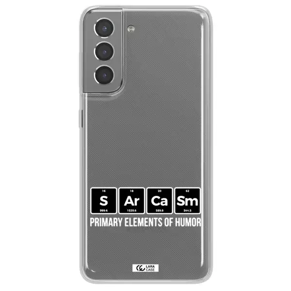 a group of black square letters with white text Samsung S21 Clear TPU Case