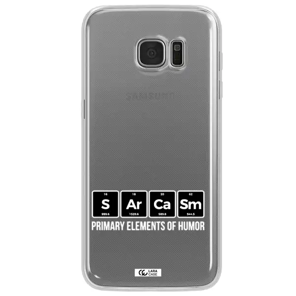 a group of black square letters with white text Samsung S7 Edge Clear TPU Case