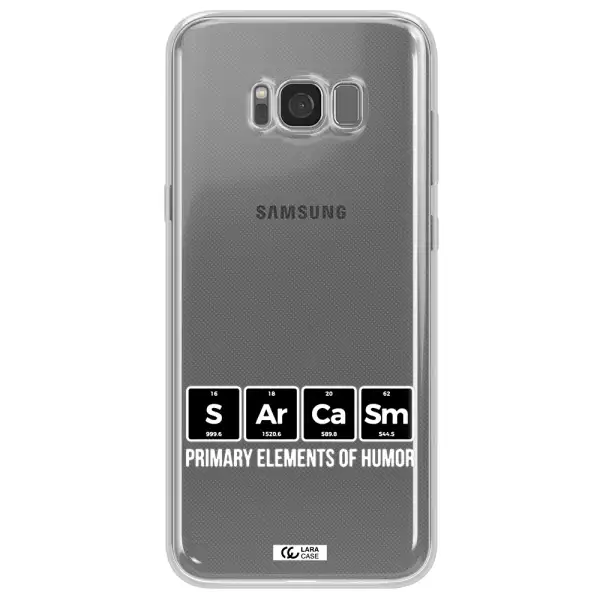 a group of black square letters with white text Samsung S8 Clear TPU Case