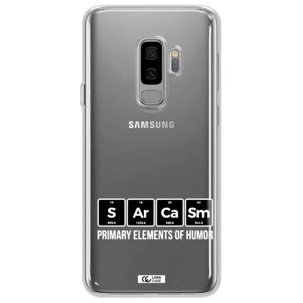 a group of black square letters with white text Samsung S9 Plus Clear TPU Case