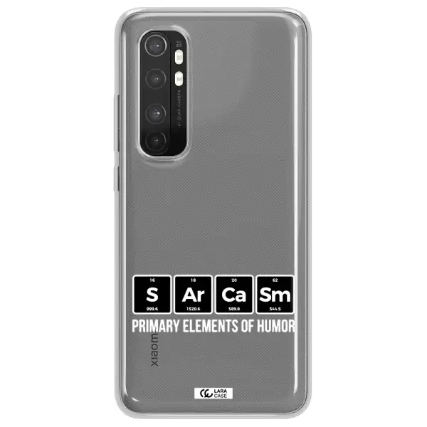 a group of black square letters with white text Xiaomi Mi Note 10 Lite Clear TPU Case